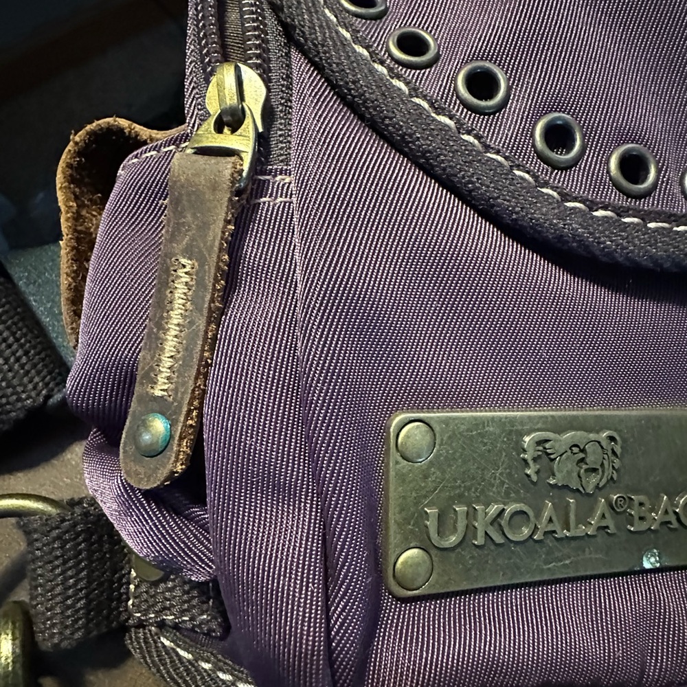 Purple Canvas Crossbody Sling Bag - Picture 14 of 15